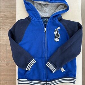 Polo by Ralph Lauren Kids Royal Blue and Navy Zip-Up Hoodie